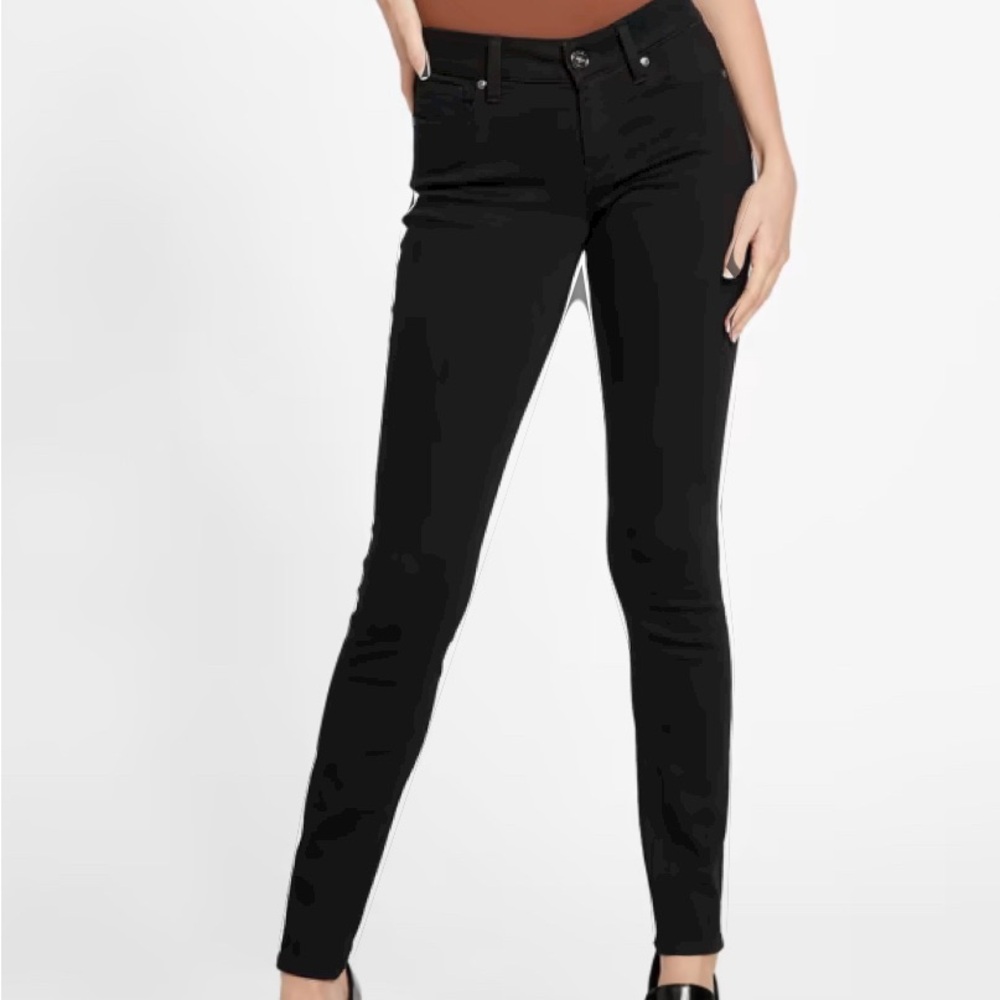 Guess Women’s Eco Sienna Medium Rise Curvy Skinny Fit size 28 regular in black